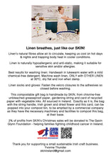 Load image into Gallery viewer, 100% Irish linen hairband in a gift bag with linen info. card - both compostable!.  With adjustable velcro to close to fit different size heads comfortably. Woven by county Wexford linen family business, Emblem Weavers and sewn in Wexford too.
