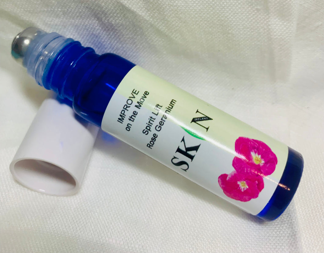 IMPROVE on the Move Spirit-lifting Rose Geranium. Roller blend for pulse points (10ml)