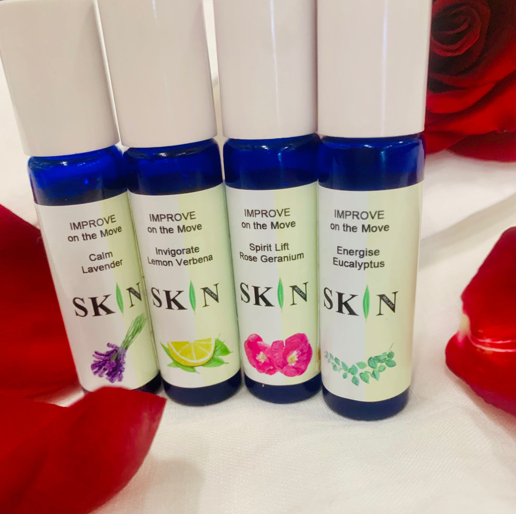 IMPROVE on the Move Calm Lavender.  Roller blend for pulse points (10ml)